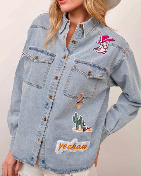 Western Patch Denim Shirt