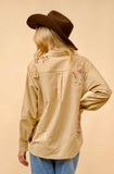 Camel Vintage Cowgirl Embroidery Shirt