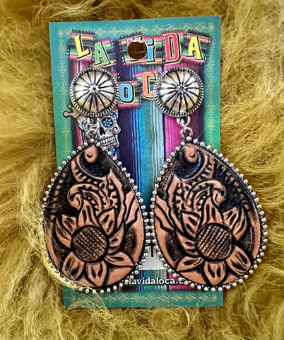 The Texas Tooled Earrings